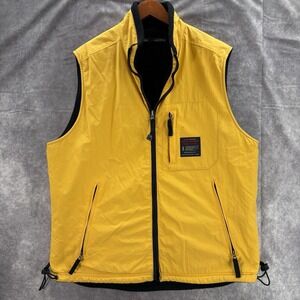 VTG Abercrombie Fitch Vest Mens XL Yellow Tech Utility 90s Y2K